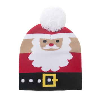 FOXMOTHER Naujas Mados Raudona Santa Claus Sniego Pompom Megzti Beanie Kepurės Žiemos Skrybėlę Vaikams, Vaikų Berniukų Kalėdų