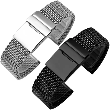 316L nerūdijančio plieno watchband vyrų Breitling Apyrankės juostelės su lankstymo sagtimi 22mm 24mm sidabro juoda