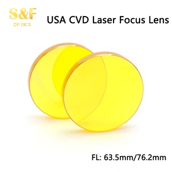 S&F Dia. 12 mm FL 63.5/76.2 mm JAV, širdies ir KRAUJAGYSLIŲ Znse CO2 lazerio fokusavimo objektyvas lazerinės pjovimo graviravimo staklės