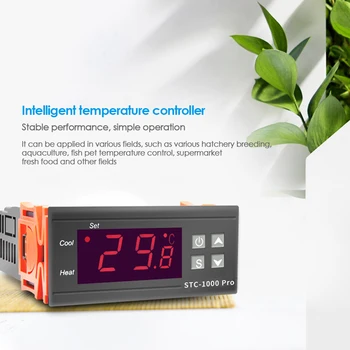 STC-1000 PRO AC 220V LED Skaitmeninis Temperatūros Reguliatorius SHT2000 Termostatas Humidistat už Inkubatoriaus Šaldytuvas