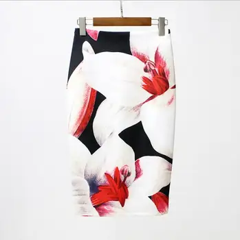 Karšto pardavimo naujovė geometrinis spausdinti moterų atsitiktinis faldas pieštuku sijonai 2017 vakarų mados dizaino madinga mergina etninės plonas dugnas