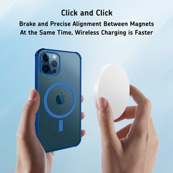 Magnetinio Skaidrus Atveju iPhone 12pro Max 11 Pro Max 12 Mini Aišku Dangtelį Atveju Magsafing Paramos Belaidžio Įkrovimo