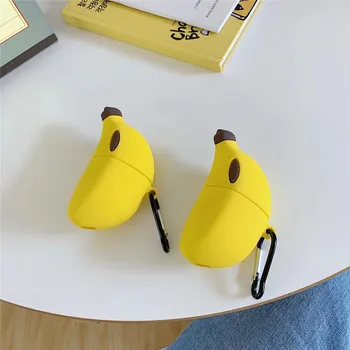 Už Airpods Atveju,3D Mielas Vaisių, Bananų Atveju Airpods 1/2 Atveju Silikono Ausinių Dangtelis Apple Airpods Atveju Mergaitėms