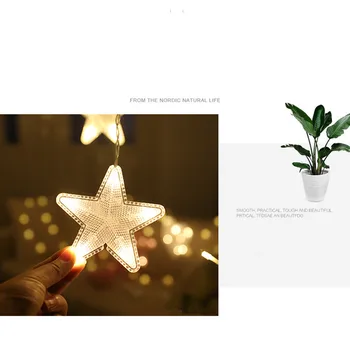 3M 16 LED Žvaigždžių Užuolaidų String Žiburiai Kalėdų Pasakų Žibintai Girliandą Vestuvių Namų Šaliai Gimtadienio Girliandą Romantiškas Dekoro ES Lempos