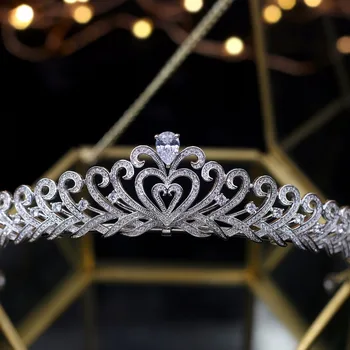 Paprastas Elegantiškas Princess Tiara Saldus 16 Vestuvių Plaukų Aksesuarai, Vestuviniai Rožančiai 2018