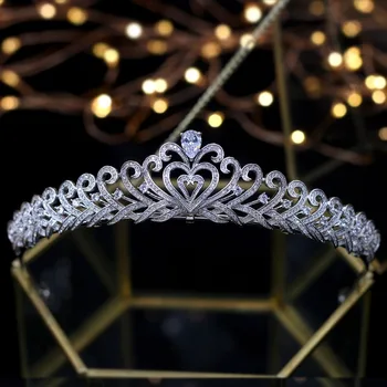 Paprastas Elegantiškas Princess Tiara Saldus 16 Vestuvių Plaukų Aksesuarai, Vestuviniai Rožančiai 2018