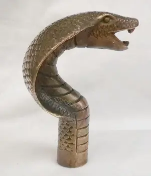 Kinijos Senojo Bronzos Ranka Raižyti Kobra Statula Cukranendrių Lazdą Galvos greitas pristatymas