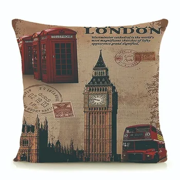 Derliaus Anglijoje pagalvėlė padengti namų dekoratyvinės pagalvėlės, patalynė užvalkalas Euro Retro stiliaus 45x45cm 18