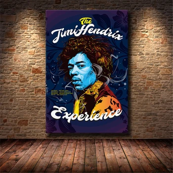 Garsaus Roko Žvaigždės Jimi Hendrix Kūrybos Plakatas Drobės Tapybos HD Spausdinimo Dekoratyvinis Dažymas Kambarį Apdaila