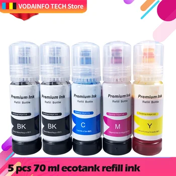 5VNT 101 102 Papildymo Dye Ink Epson EcoTank L4150 L4160 L6160 L6170 L6190 L14150 ET-2700 ET-2750 ET-2751 ET2756 ET3700 ET4750