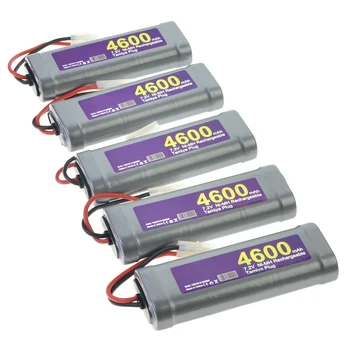 1-5vnt 7.2 V 4600mAh Pilka įkrovimo baterija (akumuliatorius NiMH Tamiya 1 x Plug RC