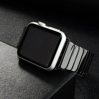 Keramikos Diržu, Apple Watch Band 44 mm 40mm iwatch juosta 42mm 38mm Prabangus Nerūdijančio plieno sagtis apyrankė 
