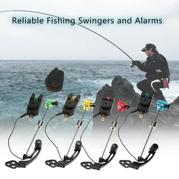 Lixada Belaidžio Žvejybos Bite Žadintuvai Nustatykite Skaitmeninis Žvejybos Signalizacijos Komplektas 1 4 Imtuvas Signalizacija Su 4pcs Swinger Apšviestas LED Swinger