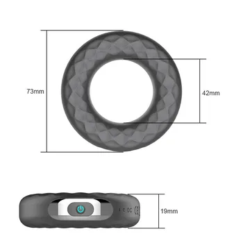 10 Dažnio Erekcija Užrakto Žiedas Vibruojantis Varpos Žiedas USB Įkrovimo Gaidys Žiedas Atidėti Ejakuliacija Silikono Sekso žaisliukai Vyrams