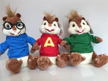 Alvin and the Chipmunks Pliušinis Žaislas Alvin Squeakquel Theodore Mielas Minkštas Iškamšos Baby Vaikiški Žaislai, Dovanos Vaikams