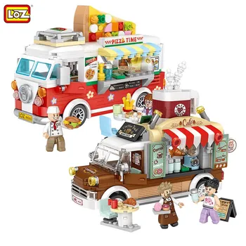 LOZ Mini Automobilių Pardavimo Blokai Žaislų Kūrėjas Pica Kavos Juguetes mor kos Statybinės Plytos 