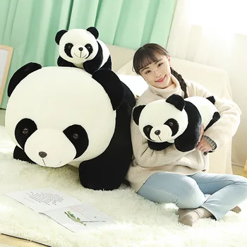 Mielas panda lėlės pliušinis žaislas national treasure juoda ir balta panda kūdikis miega su lėlių duoti draugei gimtadienio dovana