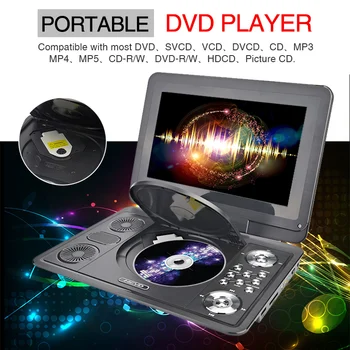13 colių HD Portable DVD Player Mobiliųjų Skaitmeninės daugialypės terpės Grotuvas, TV EVD Radijo MPEG VCD, MPEG4 SD Kortelė, U disko žaisti