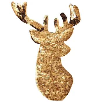 10vnt aukso ir sidabro Naujų didelių blizgančiais Kalėdų elnias siuvinėjimo pleistras geležies aplikacijos drabužių priedai