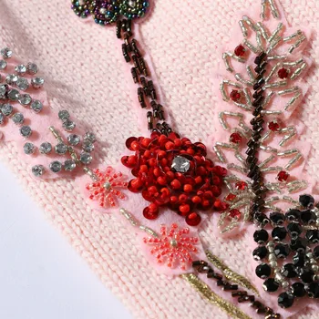 Žiemos Taku Džemperis Moterims Prabangos Prekės Ženklo Dizainas Elegantiškas Flowear Diamond Duobute Gražus Prarasti Šiltas Puloveriai, Megzti Megztiniai