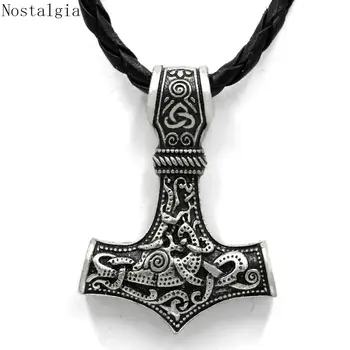 Odin Varnas Amuletas Šiaurės Aegishjalmur Vairą Baimės Slavų Kolovrat Thor Hammer Mjolnir Viking Karoliai