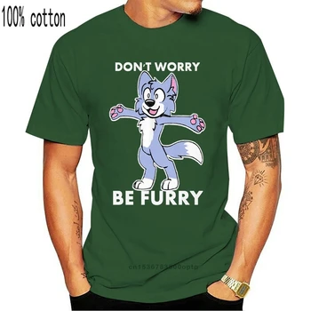 Vyrų Marškinėliai Furry Fandom Marškinėliai Nesijaudinkite Būti Pūkuotas Moterų marškinėlius
