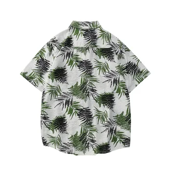 Vasaros Spausdinti Havajų Paplūdimys Marškinėliai Vyrams Trumpomis Rankovėmis Gėlių Shirt Mens Atostogų Atostogų Drabužių Chemise Camisa Masculina