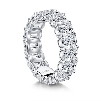 ANZIW 925 Sterlingas Sidabro Spinduliavimo Supjaustyti Amžinybę Vestuvinis Žiedas Imituoti Deimantų Vestuvių Sidabro Visą Amžinybės Žiedas Papuošalai
