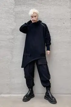 Nauja Rudens Tamsoje Departamento asmenybės nereguliarus iškirpti dizaino vyrai laisvi apykaklės megztinis kirpėjas mados vyriški paltai