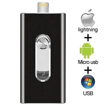 Metalo USB Flash Diskas 128GB OTG Pen Drive 32GB 64GB USB 3.0 Flash Disko 