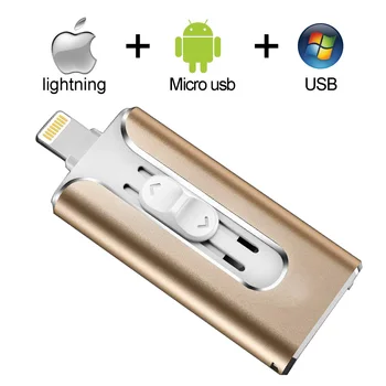 Metalo USB Flash Diskas 128GB OTG Pen Drive 32GB 64GB USB 3.0 Flash Disko 