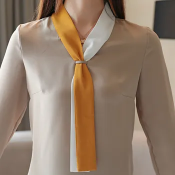 Mados moteris palaidinės 2019 kietas šifono palaidinė marškinėliai ilgomis rankovėmis marškinėliai moterims office womens palaidinė viršūnes ir palaidinės Plius dydis