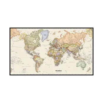A2 formato Retro Pasaulio Žemėlapyje Merkatoriaus Projekcijos Detalus planas Didžiųjų Miestų Kiekvienoje Šalyje neaustinių Derliaus Žemėlapį, Sienų Dekoras Plakatas