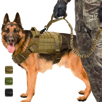 Karinis Taktinis Šunį Vest Panaudoti K9 Darbinis Šuo Nailono Bungee Pavadėlio Veda Mokymus Veikia Vidutinių Didelių Šunų, Vokiečių Aviganis