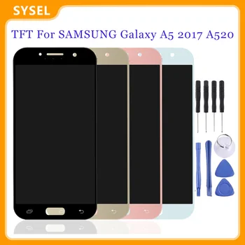 SAMSUNG Galaxy A5 2017 Lcd A520 A520F SM-A520F Ekranas Jutiklinis Ekranas skaitmeninis keitiklis A5 2017 atsarginės Dalys