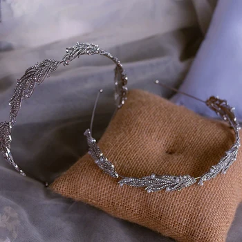 Korėjos Rankų Darbo Kristalas Brides Kaspinai Mini Ir Vestuvių Tiara Headpieces Vakarą Šukuosena