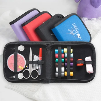 Luluhut nešiojamas mini kelionės siuvimo rinkiniai maišelį su spalvų, adata, siūlai, žirkliniai pin siuvimo rinkinys, lauko buitinių siuvimo įrankiai
