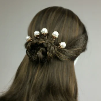 16mm Shell Perlų Plaukų Smeigtukai, Moterų Nuotakos Plaukų Gabalas Vestuvių Plaukų Aksesuarai Aukso Staigius Pince Cheveux Femme WIGO1488