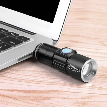 ZHIYU Įkraunamas LED Žibintuvėlis Taktinis elektrinis žibintuvėlis cree T6 Lauko Kempingas Šviesos USB Nešiojamas Vandeniui Zoom-gebėti Lempos