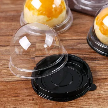 100vnt Naujos kartos Plastiko Moon Cake Box Pakuotės Kiaušinio Trynys Sluoksniuotos Konteinerių Skaidrus Mooncake Dome Dėžės Kepimo Pakavimo Dėžutė