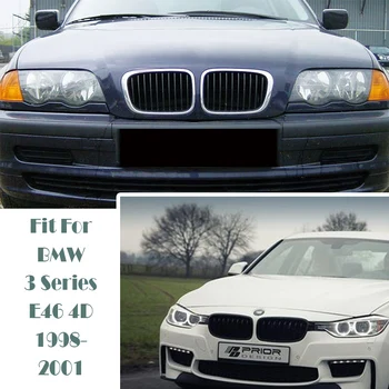 2X Juodos Priekinės Grotelės Grotelių Inkstų Pakeitimo BMW E46 Sedanas 4 durų 1998 1999 2000 2001 2002-2004 M Galios, Sporto Reikmenys