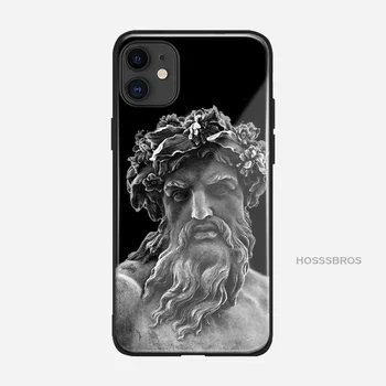 VIP NUORODĄ Dzeusas graikų dievo statula veidas minkšto silikono stiklo Telefono dėklas skirtas iPhone SE 6 6s 7 8 Plus X XR XS 11 12 mini Pro max