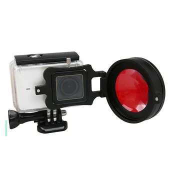 58mm 16X HD Arti Makro Objektyvo Adapterio Žiedas Fotoaparato Objektyvą raudoną Filtrą, dėl GoPro HERO 4 5 6 7 Fotoaparato Priedai