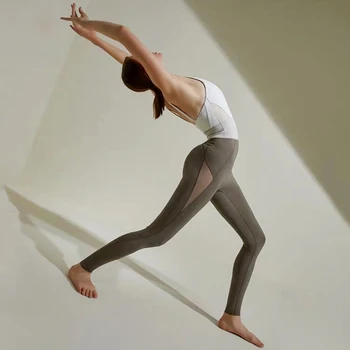 Oyoo Vienas gabalas, sporto drabužiai akių joga jumpsuit backless treniruotės plonas sportinis kostiumas moterims baleto šokių bodysuit - bra & antblauzdžiai