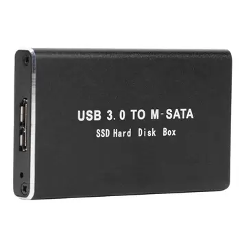 VSD Atveju, USB 3.0 mSATA Adapteris Išorinį Kietąjį Diską Talpyklos Standžiojo Disko Dėžutė HDD Talpyklos MSATA Mobiliojo SSD Disko Atveju