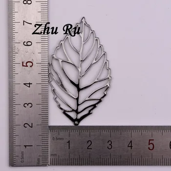 ZHU RU 10vnt/daug 53*31mm lapinių žalumynų Augalų stiebų ir lapų forma Sausas kamieno Pakabukai 